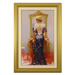 Pino (1939-2010), "Evening Elegance" Framed Limited Edition Artist-Embellished G