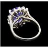 Image 3 : 5.00 ctw Tanzanite and Diamond Ring - 14KT White Gold