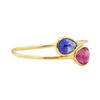 Image 1 : 1.54 ctw Ruby and Sapphire Ring - 18KT Yellow Gold