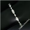 Image 7 : 18kt White Gold 1.80 ctw Princess and Round Cut Diamond Fancy Link Chain Bracele