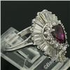 Image 3 : 14kt White Gold 5.40 ctw Pear Ruby and Diamond Ballerina Cocktail Ring