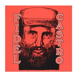 Steve Kaufman (1960-2010), "Castro" Limited Edition Silkscreen on Canvas, Number