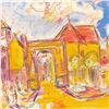 Image 2 : Wayne Ensrud "Beaune, Burgundy" Mixed Media Original Artwork; Hand Signed; COA