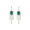 Image 1 : 3.2 ctw Emerald and Diamond Earings - 18KT White Gold