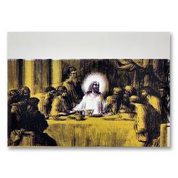 Steve Kaufman (1960-2010),  Jesus Last Supper Goldurple  Hand Signed and Numbere