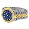 Image 6 : Rolex Mens 2 Tone 18K Blue Vignette 1.9 ctw Diamond Datejust Wristwatch 36MM