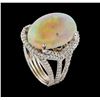 Image 4 : 11.85 ctw Opal and Diamond Ring - 14KT White Gold