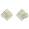 Image 2 : 14K White Gold 1.50 ctw 50 Round Diamond Square Multi Channel Omega Back Earring