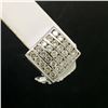 Image 5 : 14K White Gold 1.50 ctw 50 Round Diamond Square Multi Channel Omega Back Earring