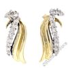 Image 1 : 14kt White and Yellow Gold 0.60 ctw Round Diamond Wing Flame Drop Earrings