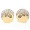 Image 1 : Movado 18K Two Tone Gold 1.80 ctw FINE Round Diamond & Heart Disk Button Earring