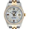Image 5 : Rolex Mens 2 Tone Mother Of Pearl Diamond 36MM Oyster Perpetual Datejust