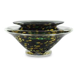 "Small Ikebana Flower Bowl" Hand-Blown Glass Bowl, Hand Signed by GartnerBlade G