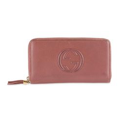 Gucci Pink Soho Zip Around Continental Wallet