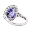 Image 3 : 9.25 ctw Tanzanite and Diamond Ring - Platinum