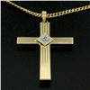 Image 6 : Antique Esemco 14kt Two Tone Gold Diamond Cross Pendant Necklace