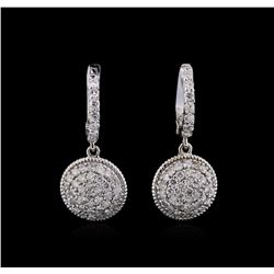 1.33 ctw Diamond Earrings - 14KT White Gold