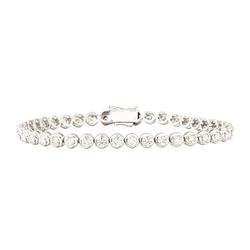 3.20 ctw Round Brilliant Cut Diamond Tennis Bracelet - 14KT White Gold