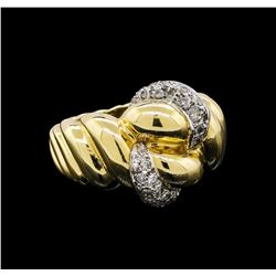 18KT Two-Tone Gold 0.43 ctw Diamond Ring