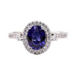 1.54 ctw Tanzanite and Diamond Ring - Platinum