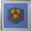 Image 1 : Signed and Framed Spalatin   Colored Cubes #1379950