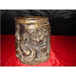 Chinese Gilt-Wood Brush Pot of 15th Century #1380110