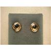 Image 1 : Rare 14K Gold Sapphire Channel Diamond Earrings#1380437
