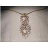18K YG Gold Carved Dove Cameo Drop Necklace #1380448