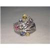 Image 1 : Estate 14K WG Gold Multi-Color Sapphire Ring #1380466