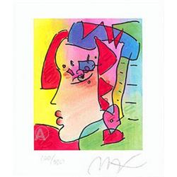 PETER MAX RARE LADY PROFILE IV HAND SIGNED #1380500