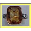 Image 1 : RUSSIAN GOLD CITRINE & DIAMOND RING EARLY 20C  #1380773