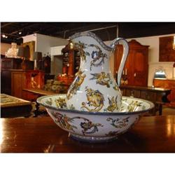 Gien Water Pitcher and Bowl #1380801