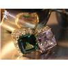 Image 1 : RHJ  White CZ & Simulated Emerald (YAG) Ring #1391696