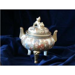 LARGE SATSUMA INCENSE BURNER LATE 19TH CENT #1391993