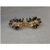 Estate 14K YG Gold Sapphire Diamond Earrings #1392082