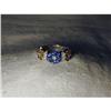 18K WG Sapphire Diamond Flower Floral Ring Band#1392090