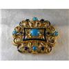 Image 1 : 18K Filigree Turquoise Sapphire Enamel Brooch #1392092