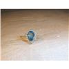 Estate 14K Micro Pave Diamond Blue Topaz Ring #1392098