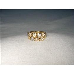 Estate 18K Tri-Color Gold Diamond Heart Band #1392110