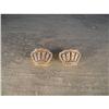Image 1 : Estate 14K Gold Diamond Royal Crown Earrings #1392132