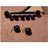 Image 1 : Victorian Set - Black/YG Pin and Earrings #1392227