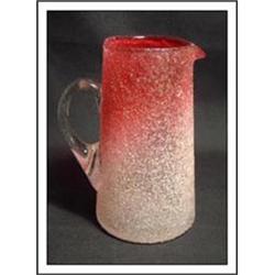 Overshot/crackle Cranberry Pitcher #1392327