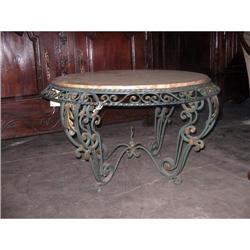 French wrought iron coffee table with marble #1392374