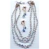 Image 1 :  3 Strand Faceted Crystal Set Necklace Earrings#1399484