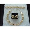 TRIFARI  Gold Necklace Bracelet Earrings Parure#1399502