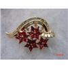1950s TRIFARI Red  Rhinestone Brooch TWINKLE#1399524