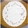 Antique Madeira White Linen Round Piece #1400269