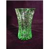 Green Cut Glass Vase #1400659