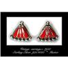 Image 1 : VINTAGE MEXICAN SILVER EARRINGS RED STONES #95 #1400825