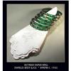 Image 1 : (6) VICTORIAN ENAMELED GREEN GLASS NAPKIN RINGS#1401025